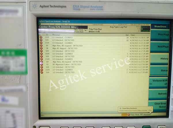 是德N9020A頻譜儀報錯維修案例|安泰維修