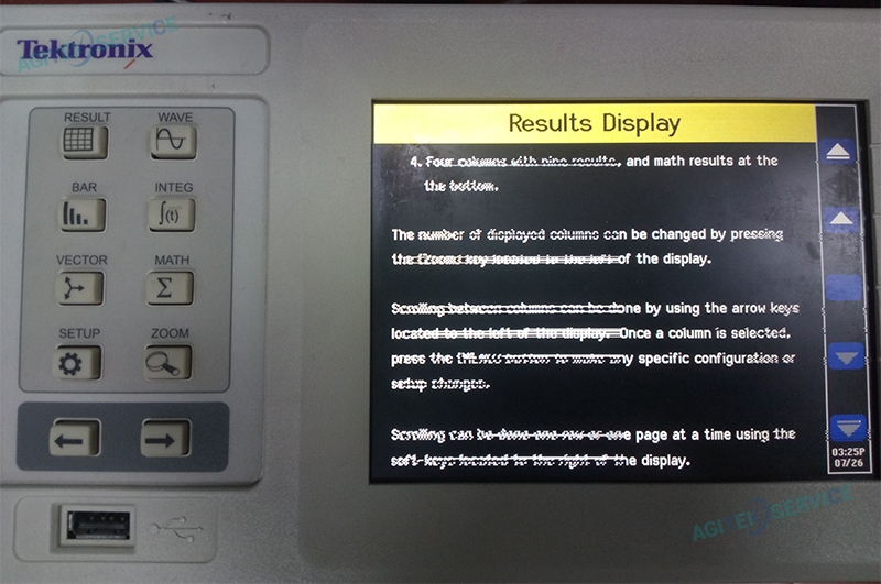泰克功率分析儀PA3000顯示屏花屏維修